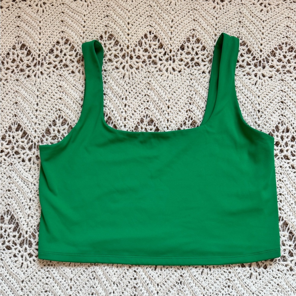 Express Women’s Tank Top Size Large Body Contour Green Crop Top